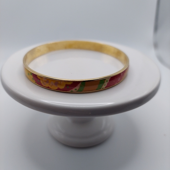J.Crew Floral Design Thin Bangle Bracelet, GC. - Picture 1 of 12